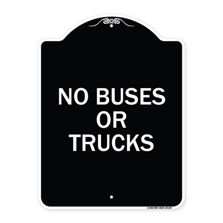 Signmission Driveway No Buses or Trucks Heavy-Gauge Aluminum Architectural Sign, 24" x 18", BW-1824-24128 A-DES-BW-1824-24128